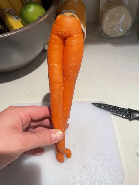 This carrot has legs