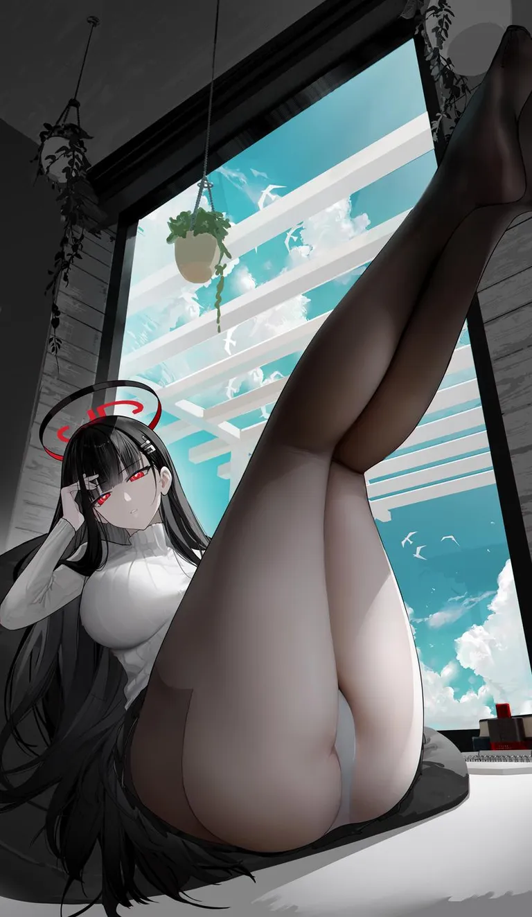 Rio's thighs [Blue Archive]