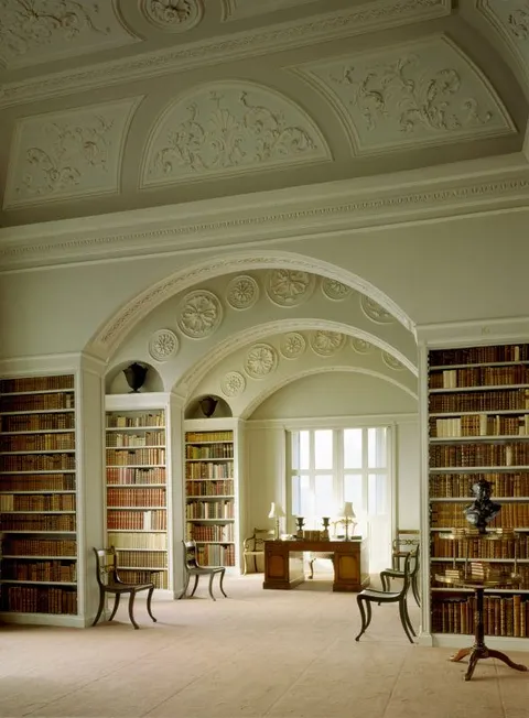 Book Room, Wimpole Hall, Cambridgeshire, England, designed by Sir John Soane in 1790