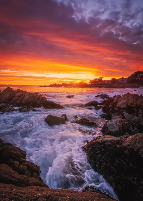 A vibrant sunrise photo on the California coast. Too much saturation? 