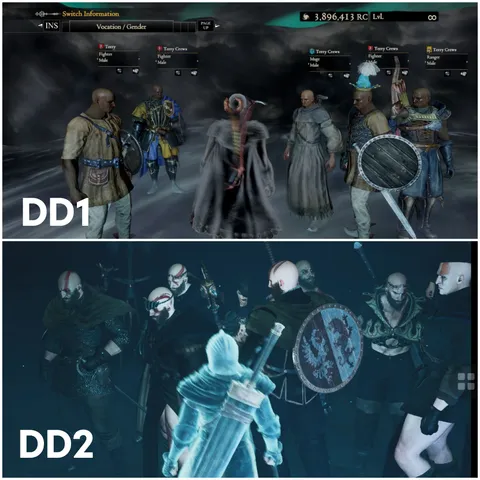 Dragon's Dogma pawn pool.  Then &amp; now.