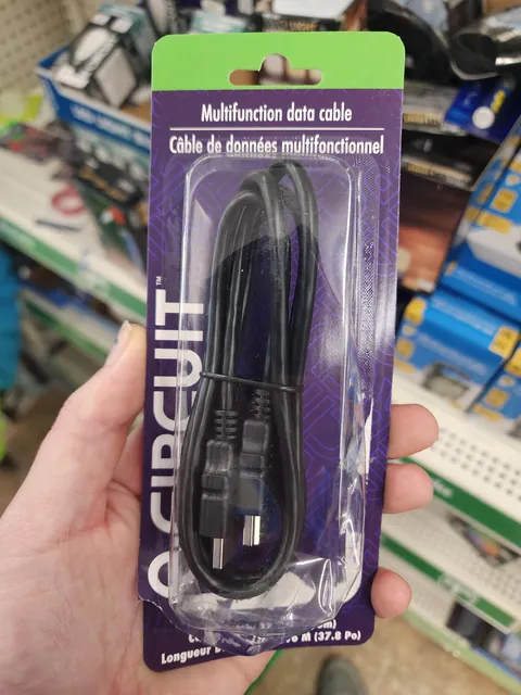 Dollar Tree sells HDMI cables labeled as "Multifunction data cable"