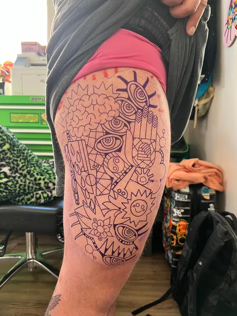 Three way collab with me (Mike Boyd) x Winston the Whale x Chidgey done at Mirrored perception in Austin Texas.