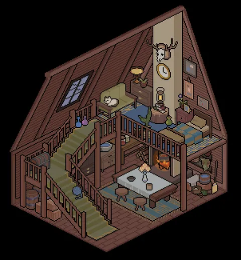 Isometric Cozy Cabin