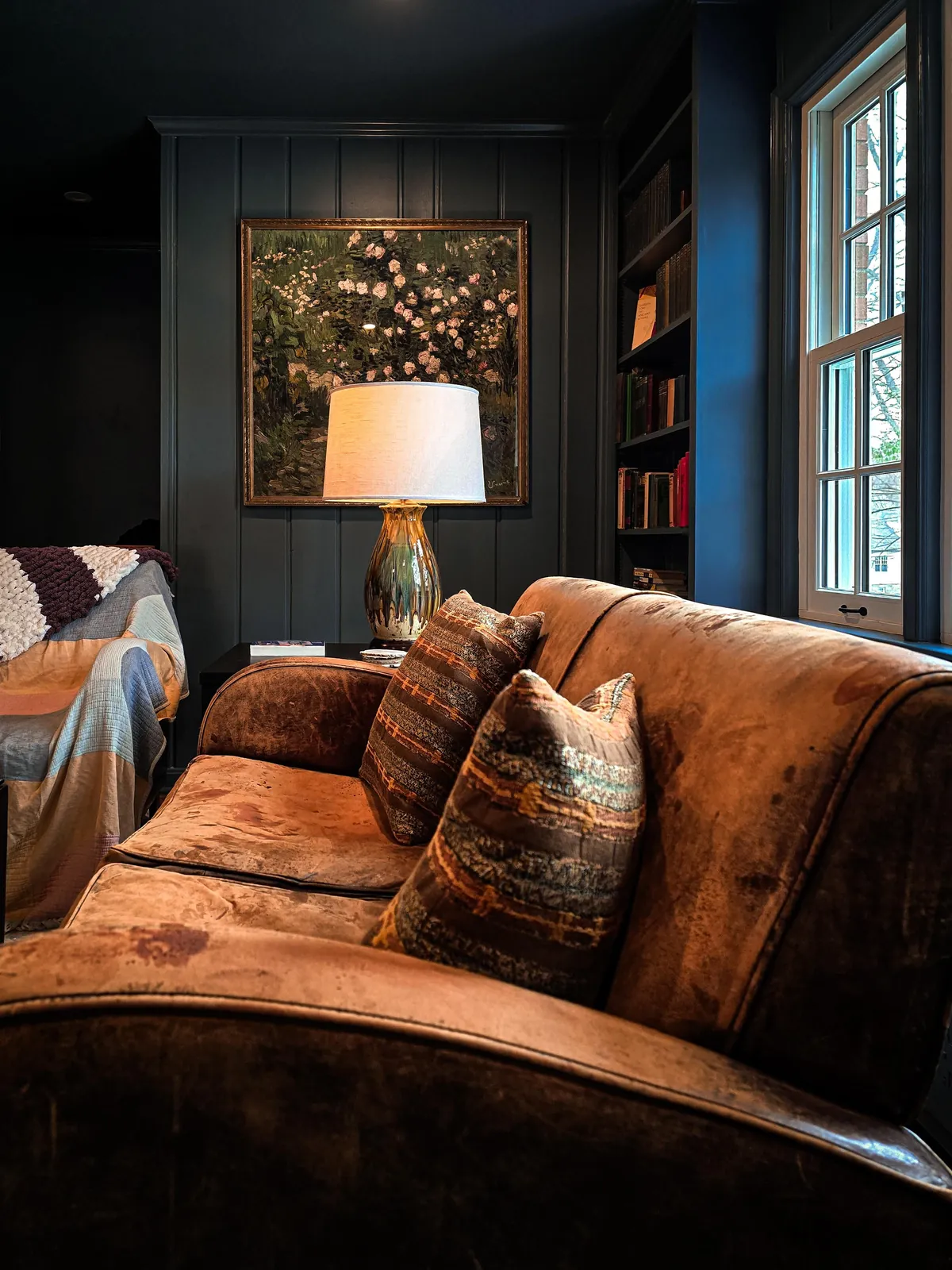 My cozy home library. Still many shelves to fill.