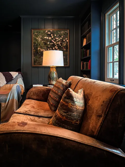 My cozy home library. Still many shelves to fill.