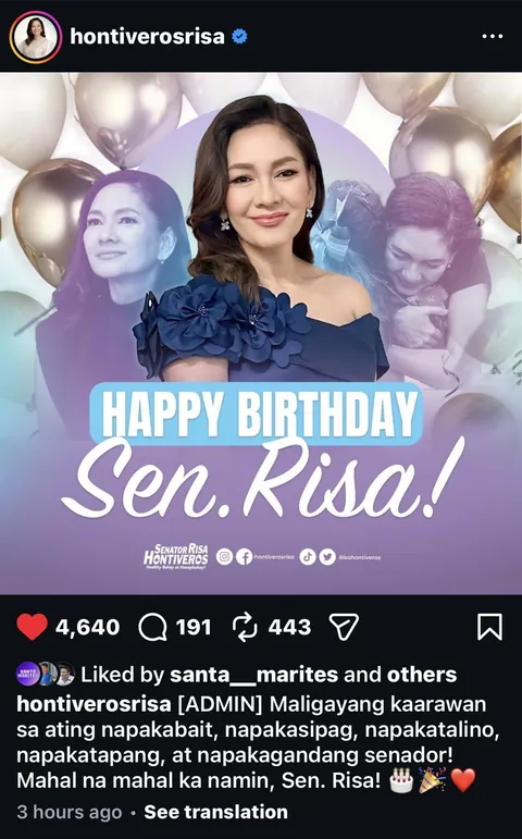 Happy 60th Birthday sa pinakamatapang na senador, Sen. Risa Hontiveros! 🎂🫡