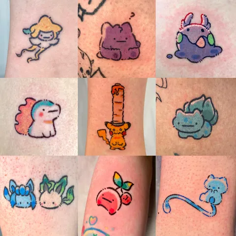 Crayon style pokemon tattoo by Joronity! (OC)