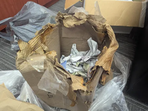 Brother sent me a box for my birthday. Someone else didn't pack their liquids properly and ruined everything he sent.