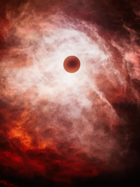My photograph of the eclipse from April 8,2024. Taken with a 590nm IR filter.