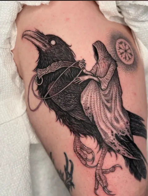 Inspired by my cat's namesake, Hrafna-Flóki.  my tenth tattoo, all done by Ryan Murray of Black Veil in Salem, MA