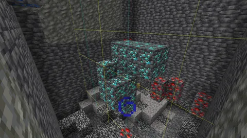 My girlfriend found a 26 diamond vein in a single chunck while mining casually