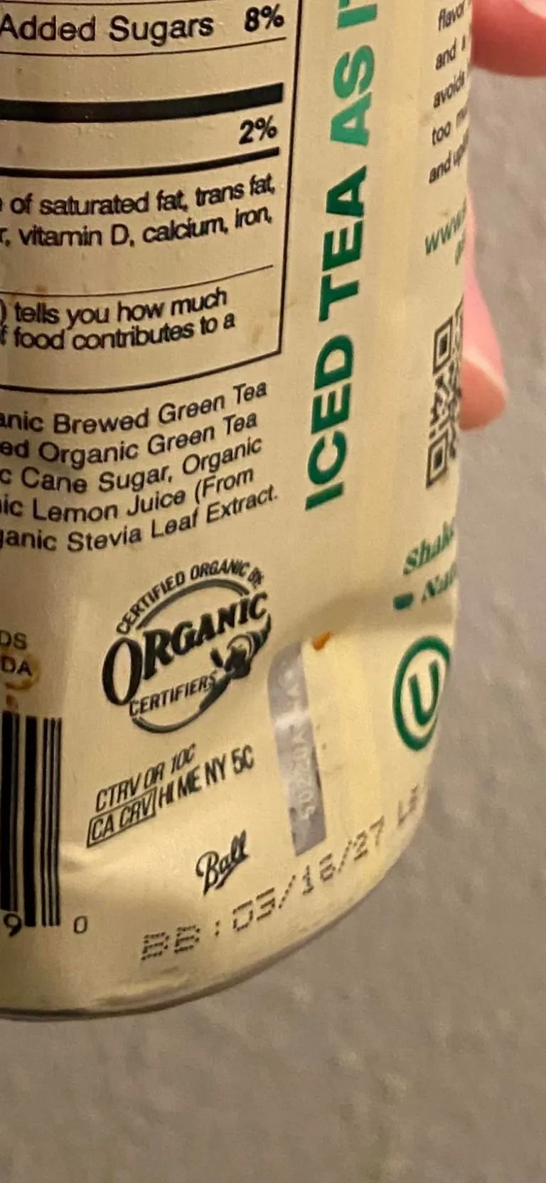 My green tea didn’t have a pop when I opened it, so I turned on a light.