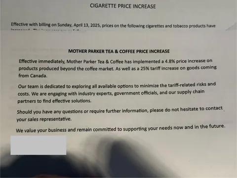 [OC] I am a truck driver and this notice is going out with every customer invoice this week