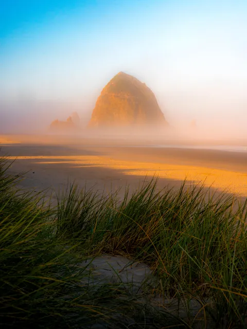 Foggy morning at Haystack Rock | Cannon Beach, OR [3601x4801] [OC]