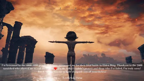 I’ve finally helped 2000 people defeat the final boss of Elden ring wearing nothing but a Jar helm. -LetMeSoloThem