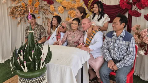 Buriram Bride Weds Two Austrian Police Friends in Rare Three-Person Wedding