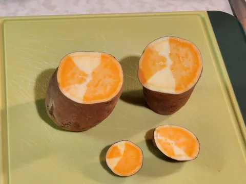 My sweet potato is orange and white on the inside