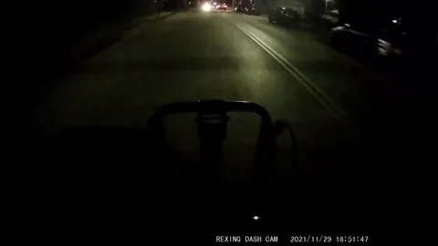 He told the cops my wife slammed on the brakes and he had no time to stop...