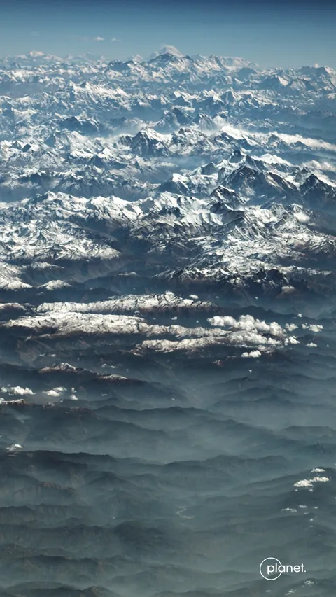 The Himalayas photographed by a Satellite orbiting over Afghanistan