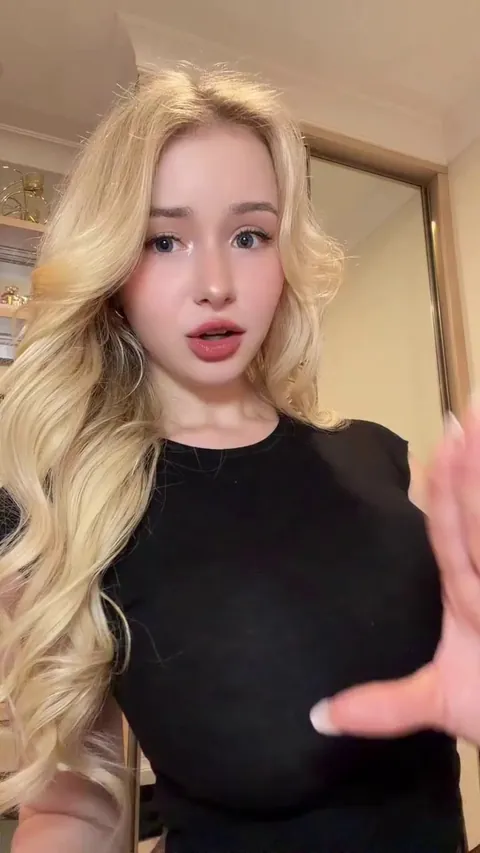 Blonde in black