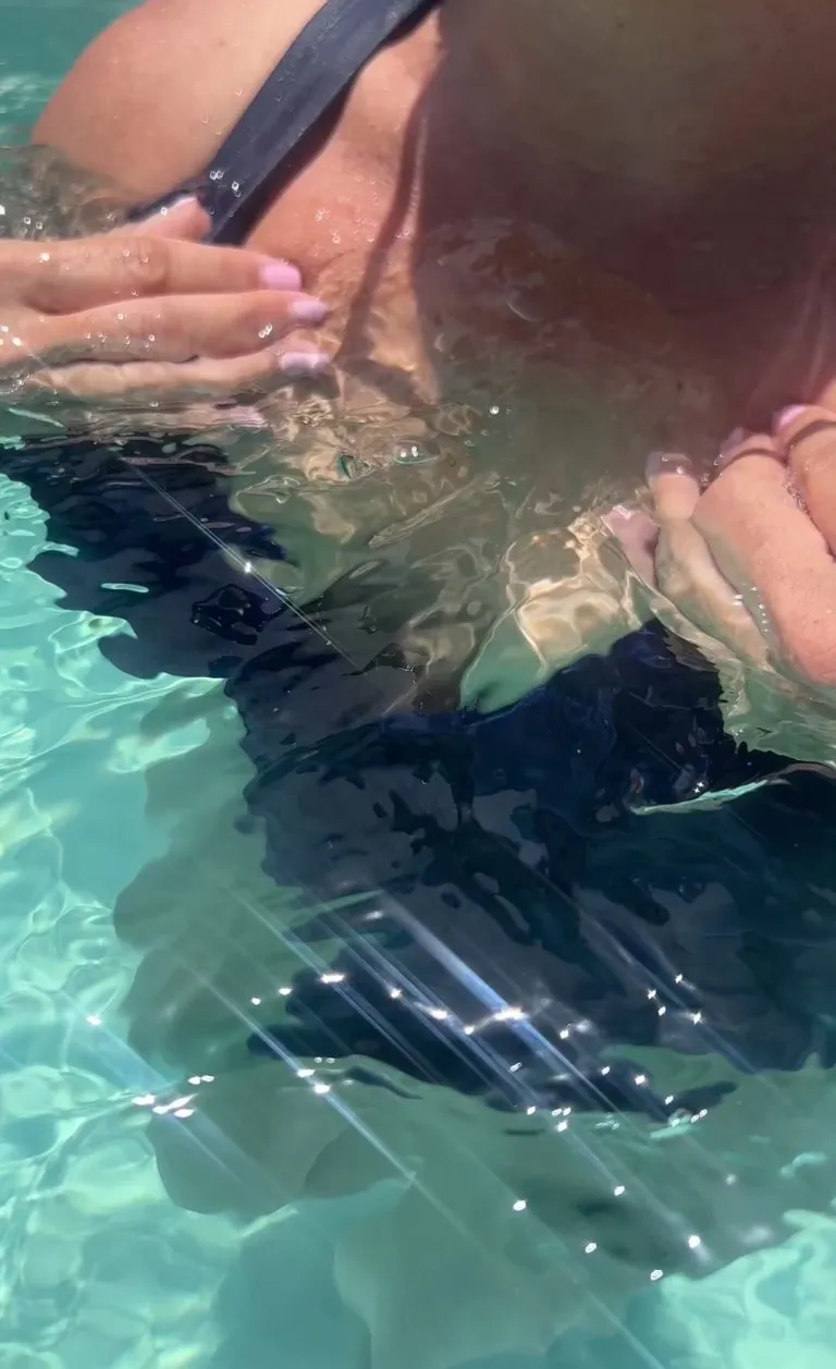 Getting my boobs at the pool