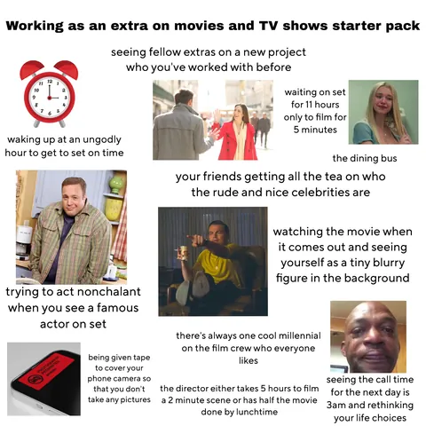 Working as an extra on movies and TV shows starter pack