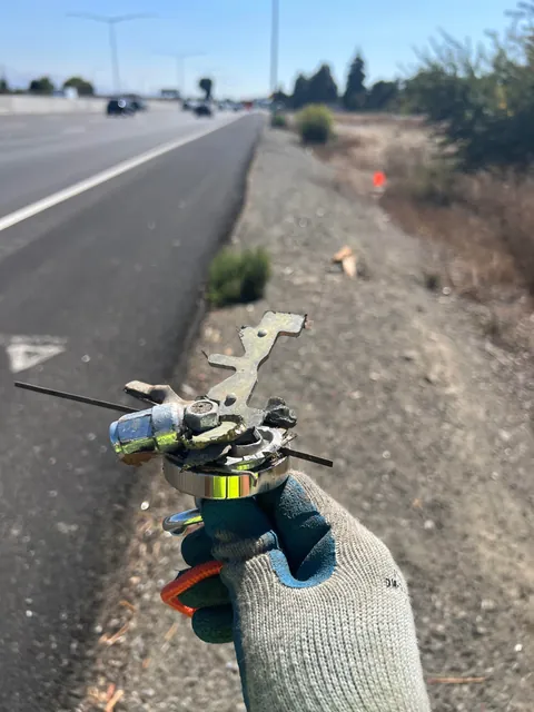 [OC] I volunteer in the Bay Area. I use a magnet to remove objects that can cause flat tires.