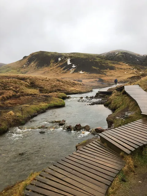 Reykjadalur Hot Springs River near Hveragerði, Iceland