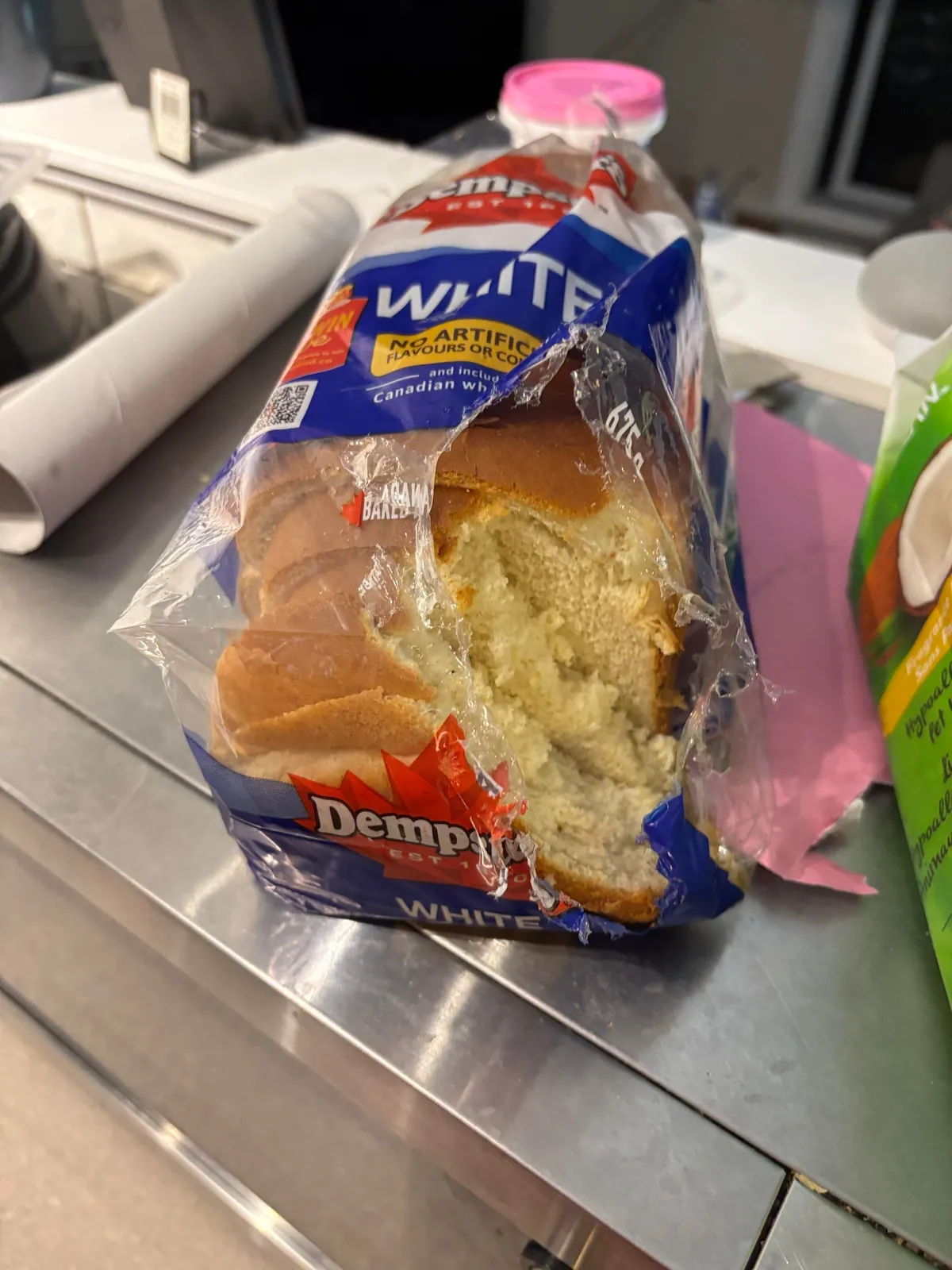 My kitten got into a loaf of bread and probably ate at least half or more of her weight in it