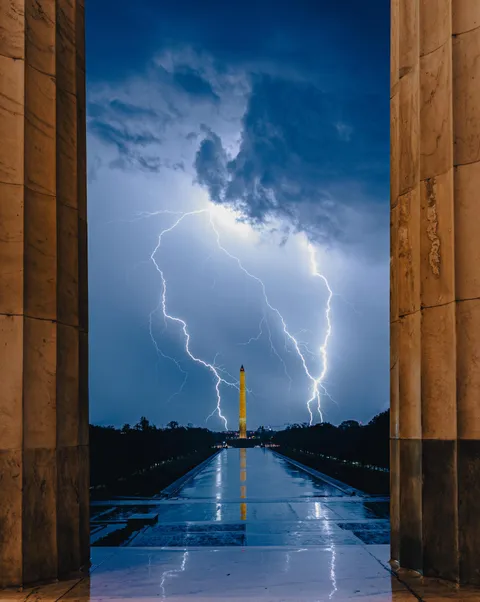 ITAP of lightning striking Washington DC
