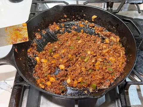 [homemade] chorizo, potato and eggs