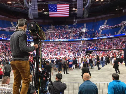 The "sold out" 18,000 person arena for Trump in Tulsa, OK right now