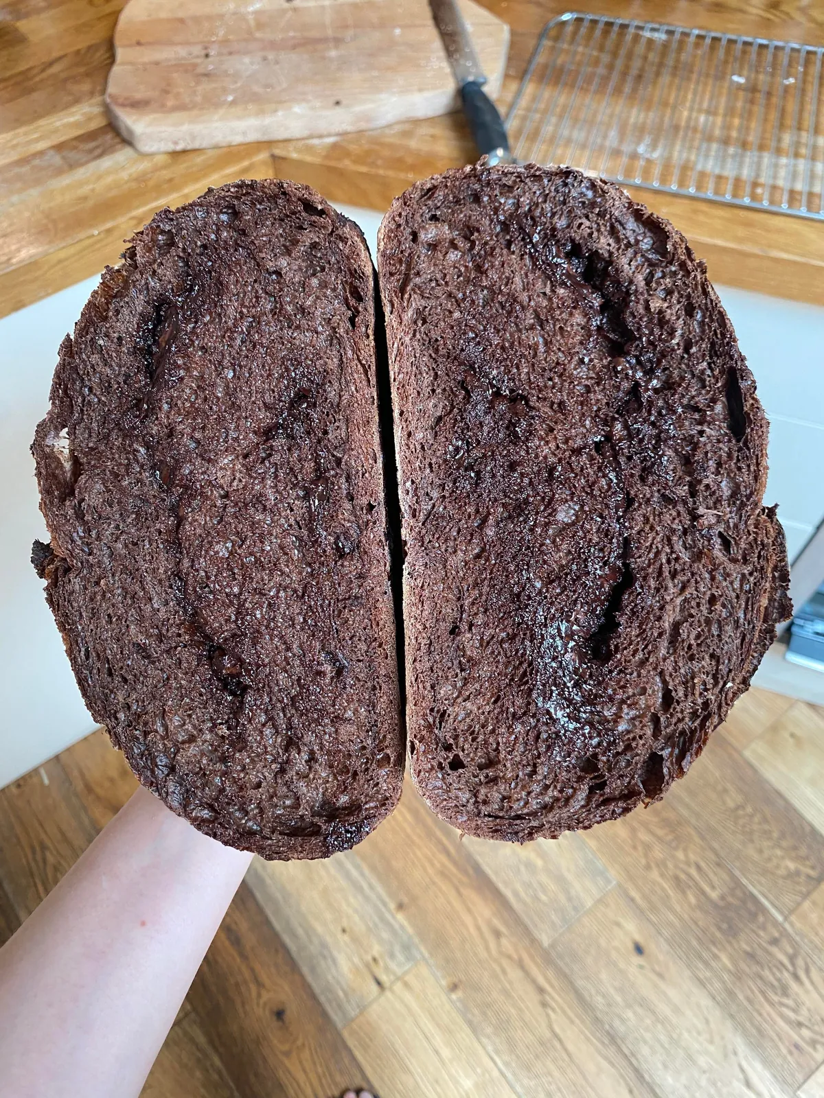 [homemade] chocolate sourdough w/ chocolate starter
