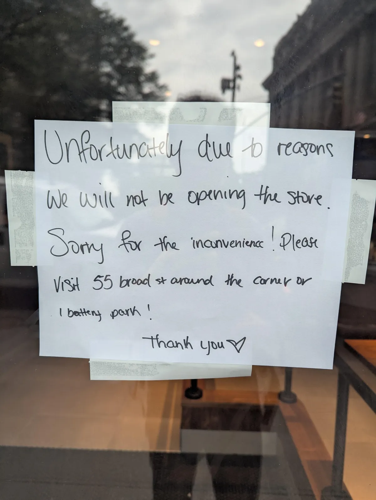 New Starbucks branch not opening for "reasons."