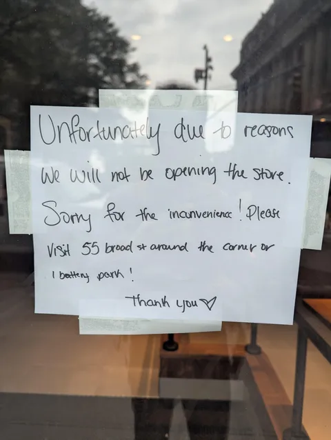 New Starbucks branch not opening for "reasons."