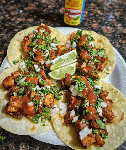 Chicken al pastor tacos because my wife doesn't care for pork. 