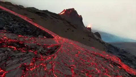 🔥 Drone footage at the volcanic eruption in Fagradalsfjall Iceland 🔥