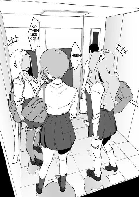 Trapped on the elevator with a bunch of girls 