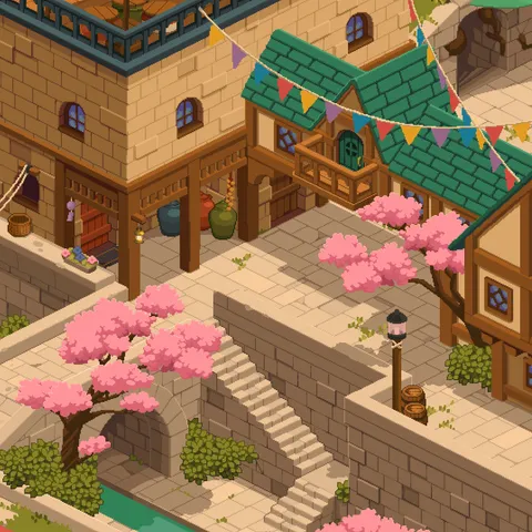 Trying to make every area of my game feel like a little pixel painting (part 2)