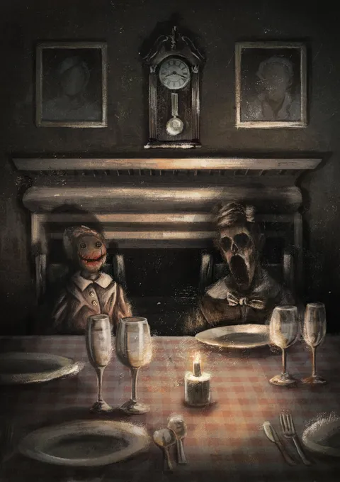 At the table (my artwork)