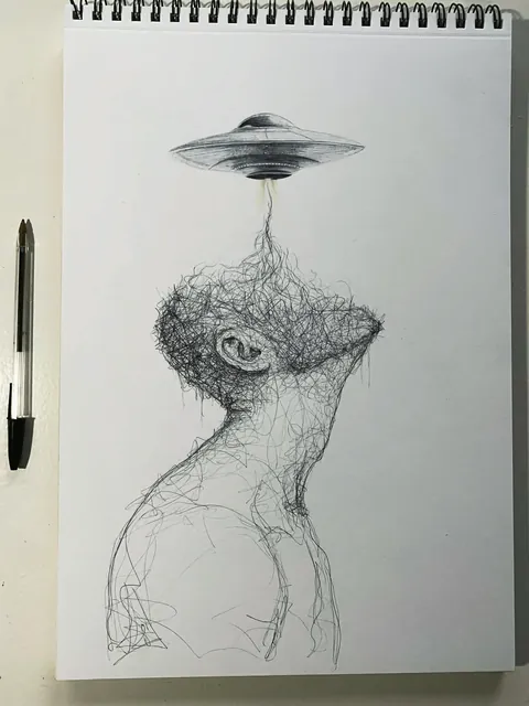 A few pieces from my own strange world, drawn with ink and scribbles.