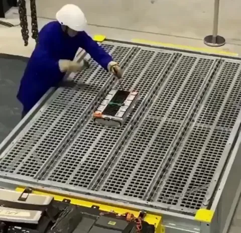 The safety measure used after a large lithium battery catches fire