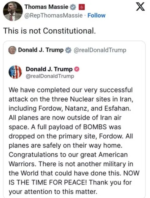 GOP representatives are calling Trump out for his non-congress sanctioned attack on Iran.