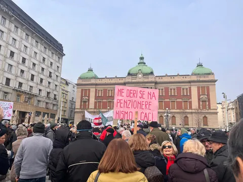 Pensioners gathered this morning in Belgrade to express support for students, with slogans such as "Granny has woken up"; "The boomers are with you"; and many other quirky lines