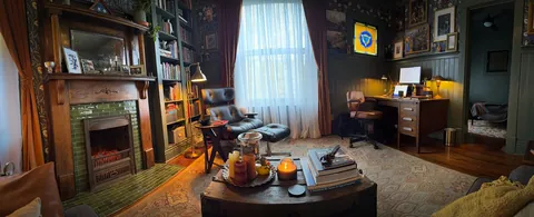 Writing lectures in my little library on a Autumn Day