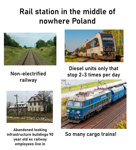 Train station in the middle of nowhere Poland starterpack