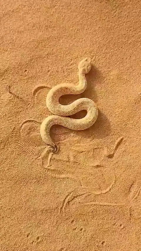 A Sand Viper burying itself to ambush prey