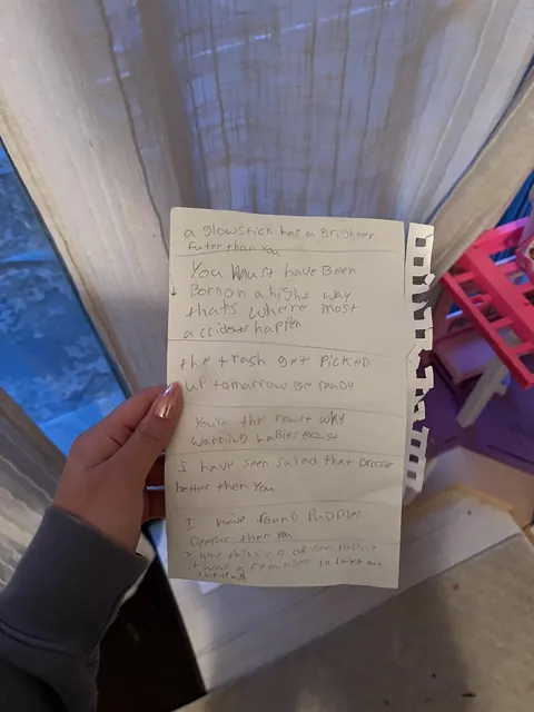 Found a roast list in my little sister room