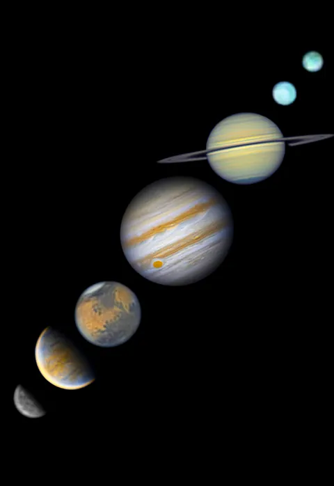 The Worlds of the Solar System in 2025 Through my Telescope, Taken From my Yard in Washington State.